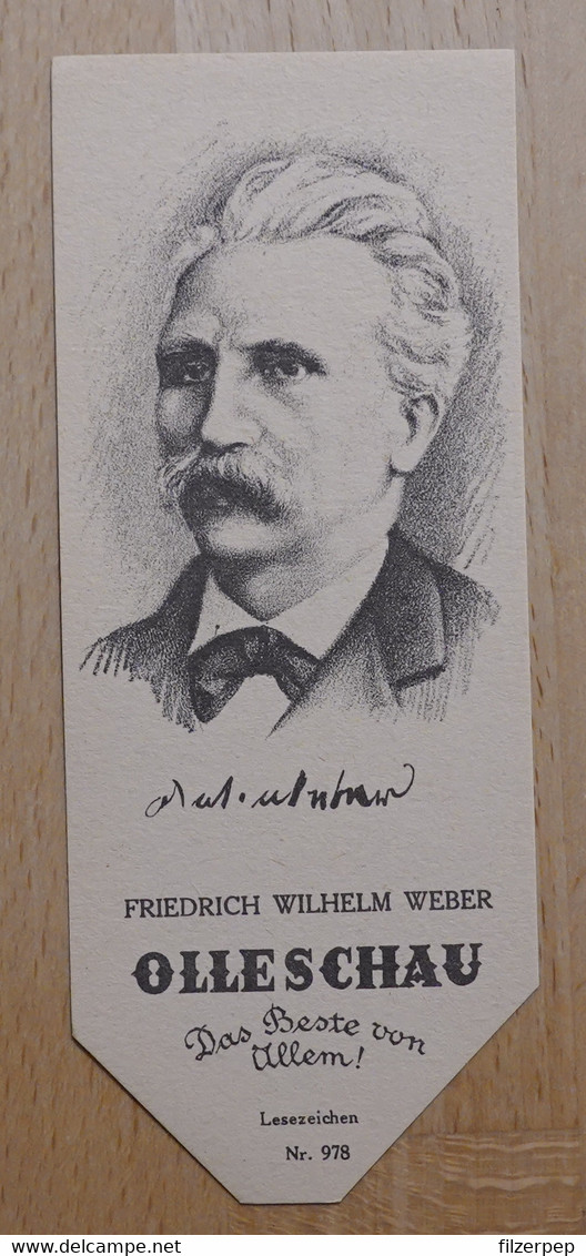 Friedrich Wilhelm Weber Lyriker Alhausen Bei Driburg Nieheim Höxter - 978 - Olleschau Lesezeichen Bookmark Signet Marque - Marque-Pages