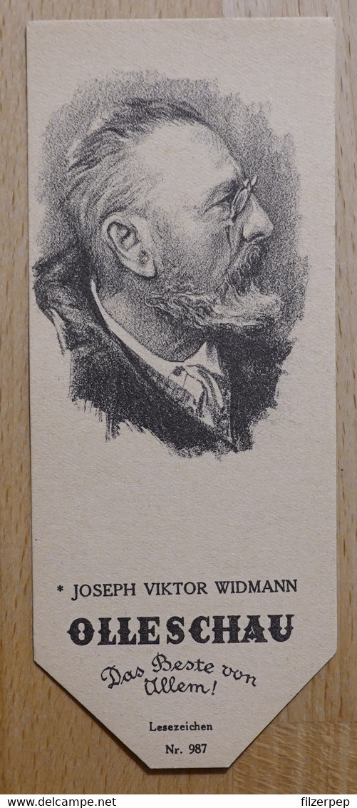 Joseph Viktor Widmann Dramatiker Nennowitz Mähren Bern - 987 - Olleschau Lesezeichen Bookmark Signet Marque Page Portrai - Marque-Pages