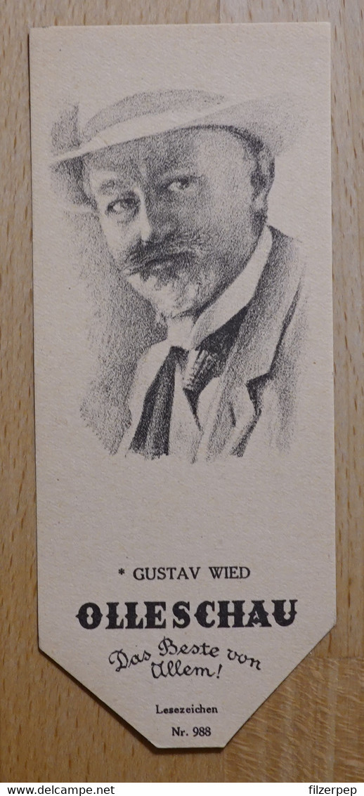 Gustav Wied Erzähler Nakskov Roskilde - 988 - Olleschau Lesezeichen Bookmark Signet Marque Page Portrait - Marque-Pages