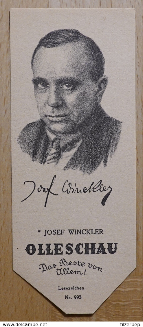 Josef Winckler Lyriker Rheine Honnef Im Rheinland - 993 - Olleschau Lesezeichen Bookmark Signet Marque Page Portrait - Marque-Pages