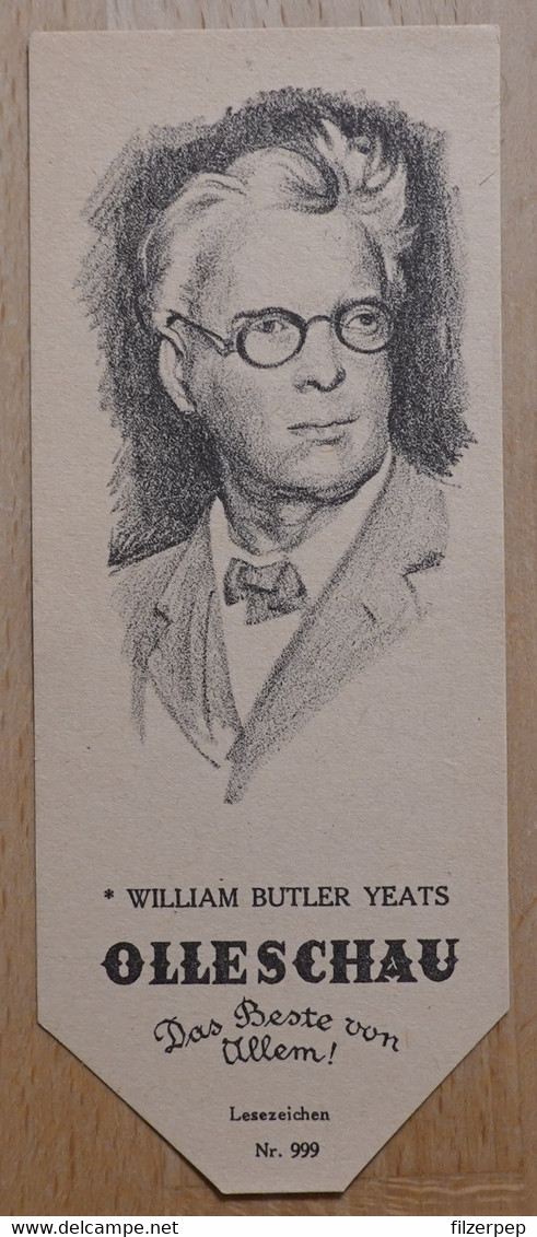 William Butler Yeats Lyriker Dublin - 999 - Olleschau Lesezeichen Bookmark Signet Marque Page Portrait - Marque-Pages