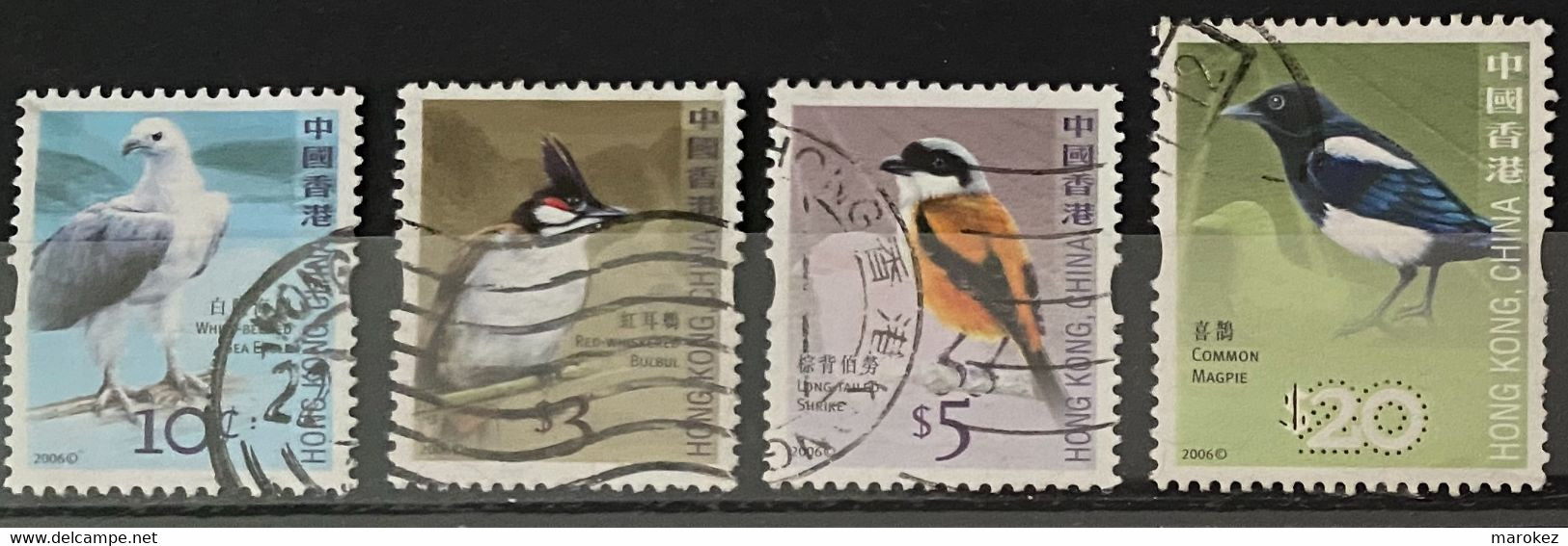 HONG KONG 2006 Fauna - Birds 4 Postally Used Stamps Michel # 1387A,1390A,1391A,1401 - Used Stamps