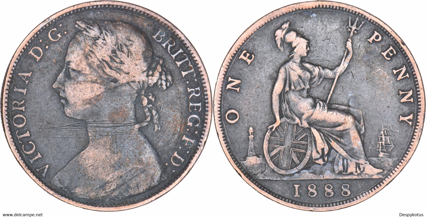 Grande-Bretagne - 1888 - One Penny - Reine Victoria - 01-099 - D. 1 Penny