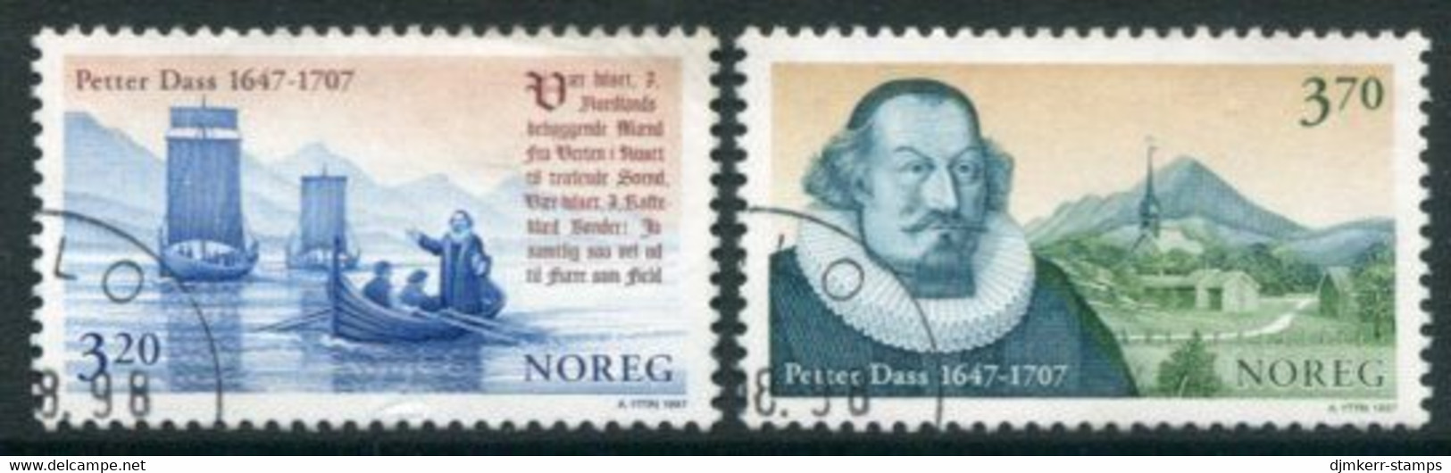 NORWAY 1997 Petter Dass Birth Anniversary Used.   Michel 1267-68 - Usati