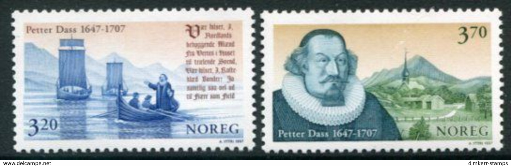 NORWAY 1997 Petter Dass Birth Anniversary MNH / **.   Michel 1267-68 - Neufs