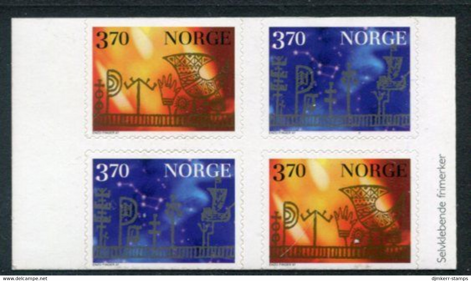 NORWAY 1997 Christmas Pairs In Block On Ordinary Paper MNH / **.   Michel 1265x-66x - Ongebruikt