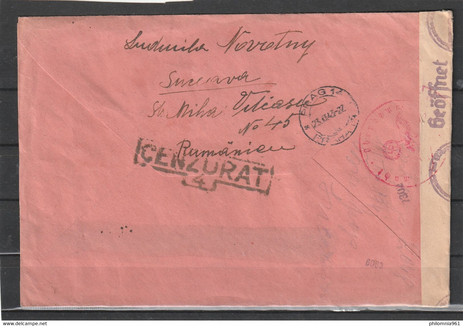 Romania Suceava CENSORED REGISTERED COVER WWII 1943 - 2de Wereldoorlog (Brieven)