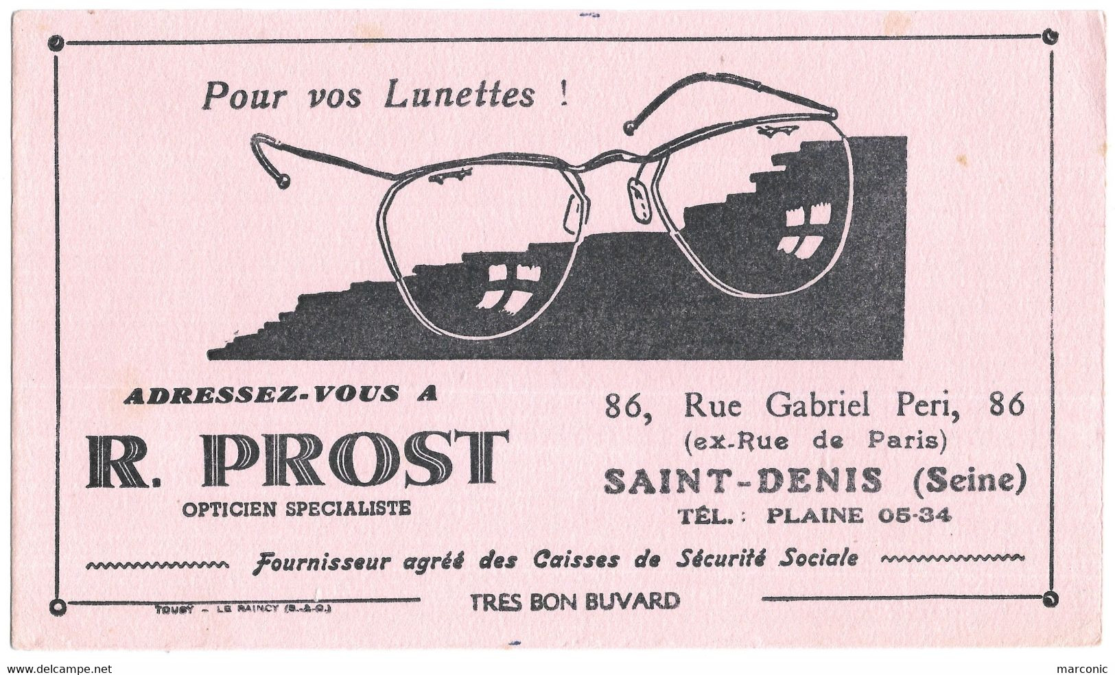 BUVARD - Opticien R. PROST à SAINT DENIS - Pour Vos Lunettes - O