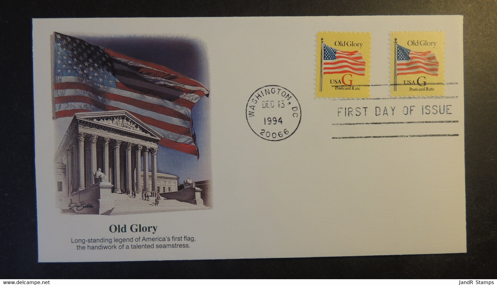 USA 1994 FDC Old Glory G Rate Flags Washington Postmark Good Used - 1991-2000