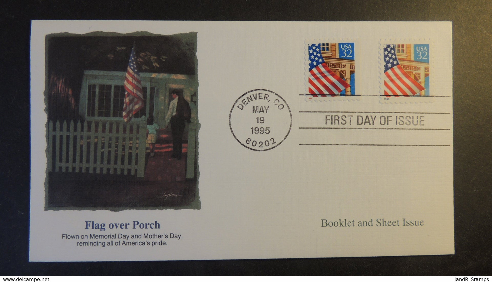 USA 1995 FDC Flag Over Porch Flags Denver Postmark Good Used - 1991-2000