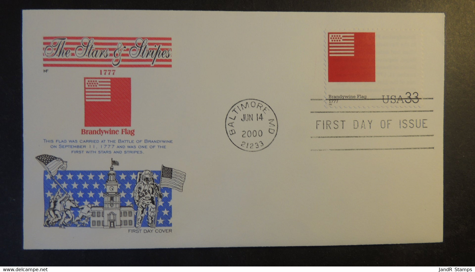USA 2000 FDC Stars And Stripes Brandywine Flags Baltimore Postmark Good Used - 1991-2000