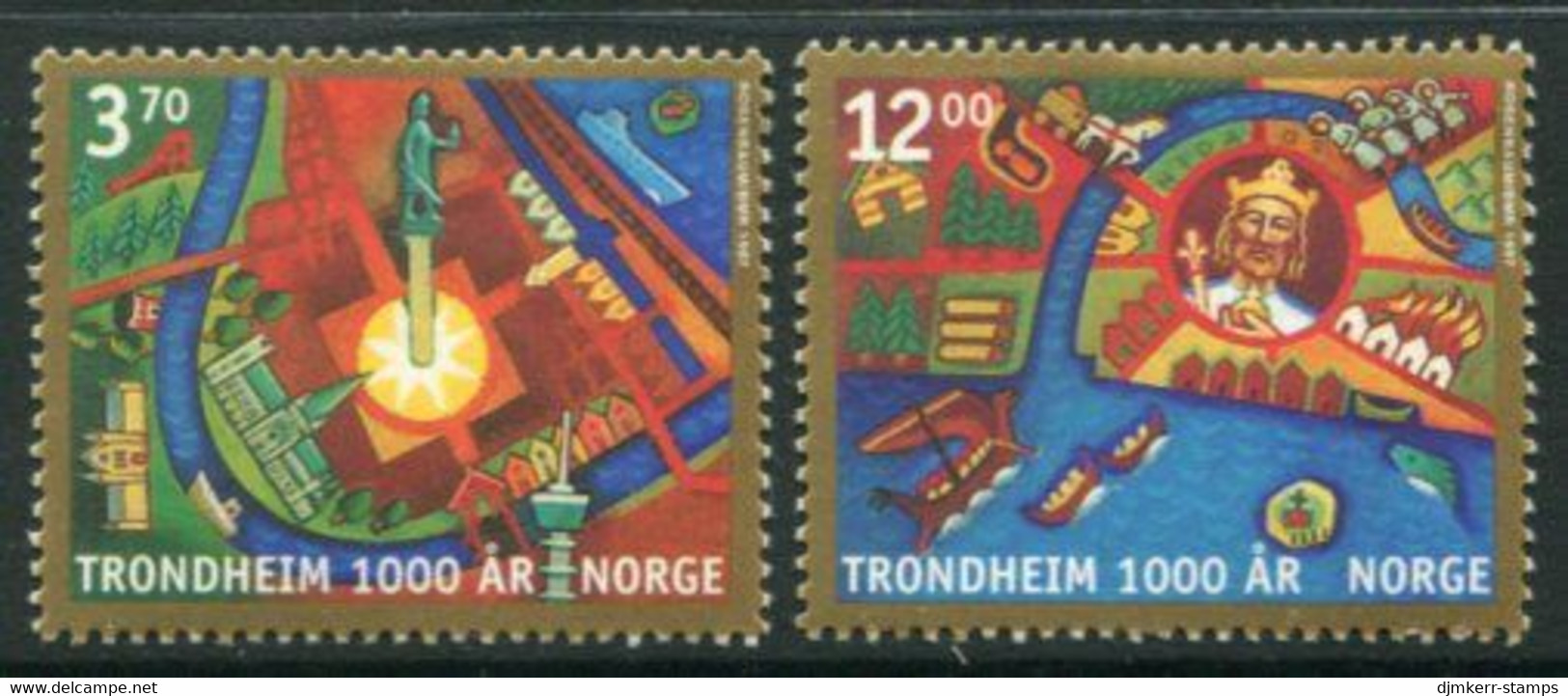 NORWAY 1997 Millenary Of Trondheim MNH / **.   Michel 1257-58 - Unused Stamps