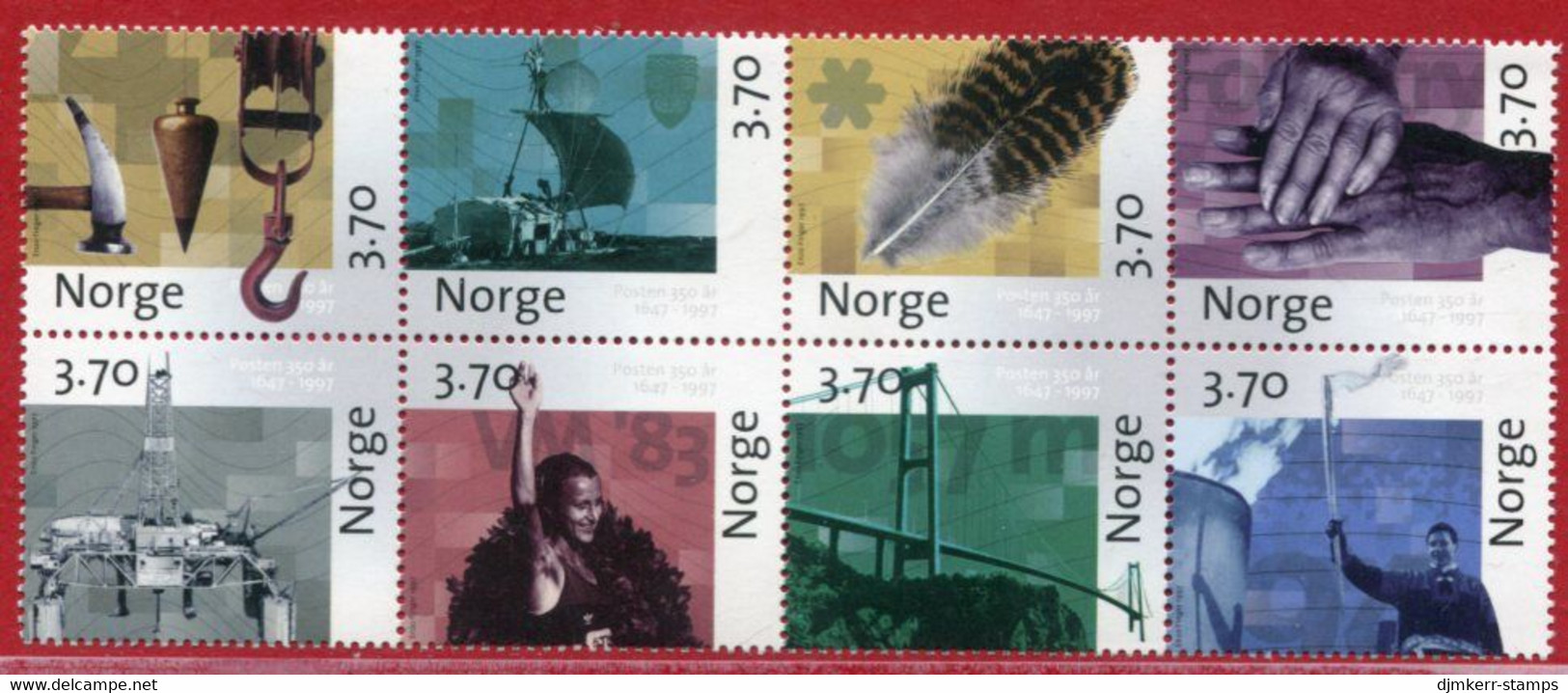 NORWAY 1997 350th Anniversary Of Norwegian Post III MNH / **.   Michel 1249-56 - Ongebruikt
