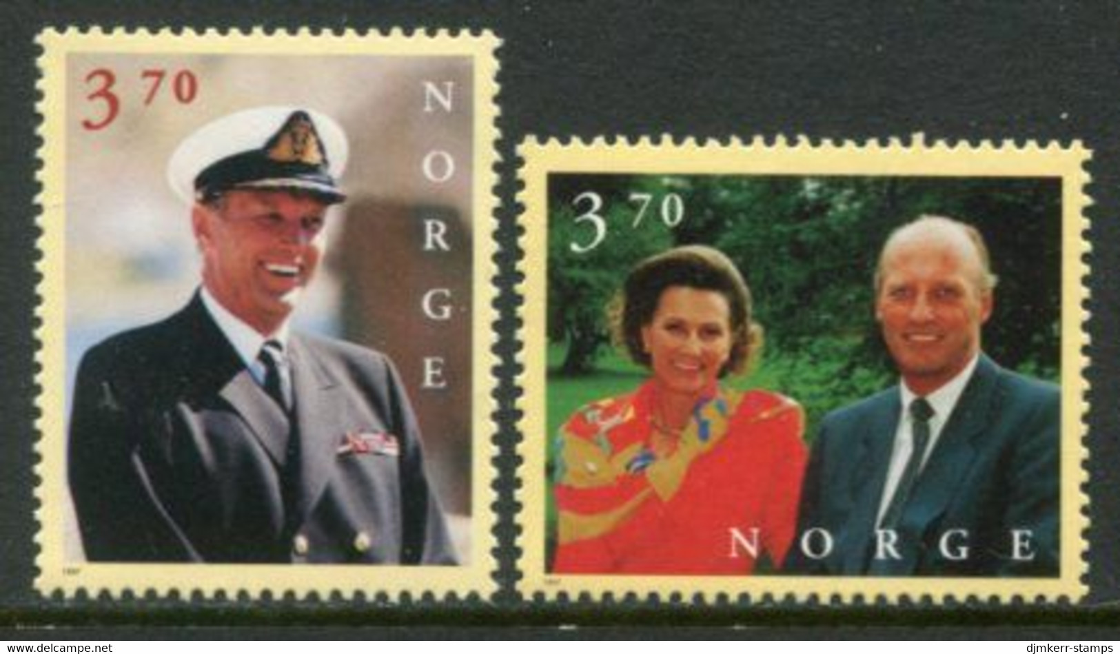 NORWAY 1997 King Harald V 60th Birthday MNH / **.   Michel 1244-45 - Unused Stamps