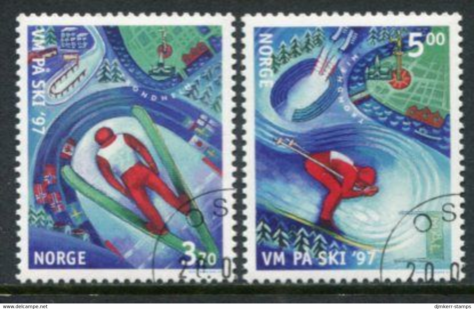 NORWAY 1997 Nordic Skiing Championship Used.   Michel 1242-43 - Usados