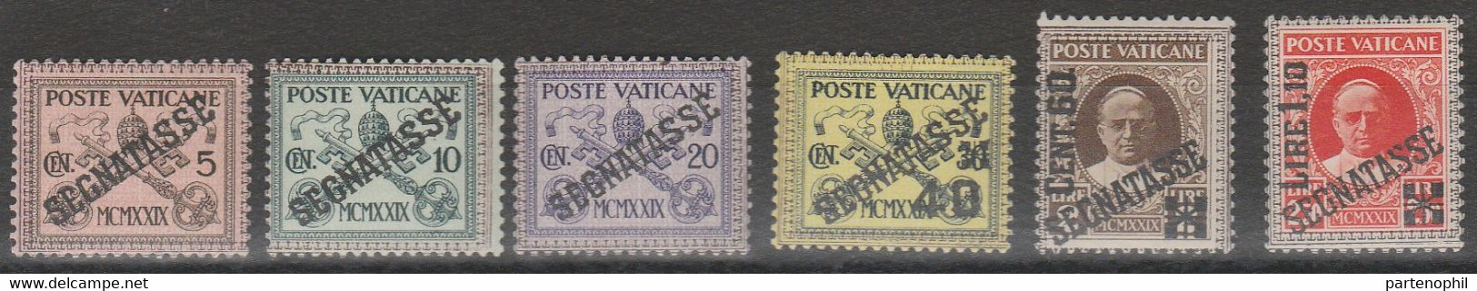 Vaticano - Segnatasse - 431 ** 1931 - F.lli Della Serie Conciliazione Soprastampati N. 1/6. Cat. € 175,00. SPL - Postage Due