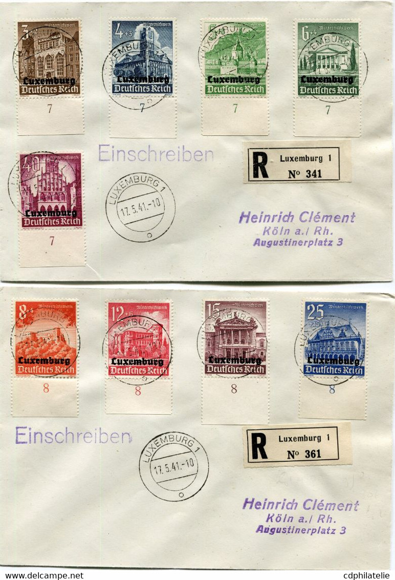 LUXEMBOURG LETTRES RECOMMANDEES DEPART LUXEMBURG 17-5-41 POUR L'ALLEMAGNE - 1940-1944 Occupation Allemande