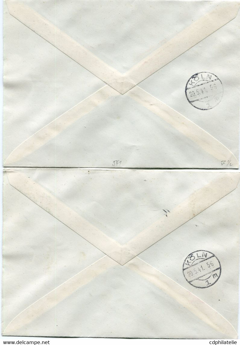 LUXEMBOURG LETTRES RECOMMANDEES DEPART LUXEMBURG 17-5-41 POUR L'ALLEMAGNE - 1940-1944 Ocupación Alemana