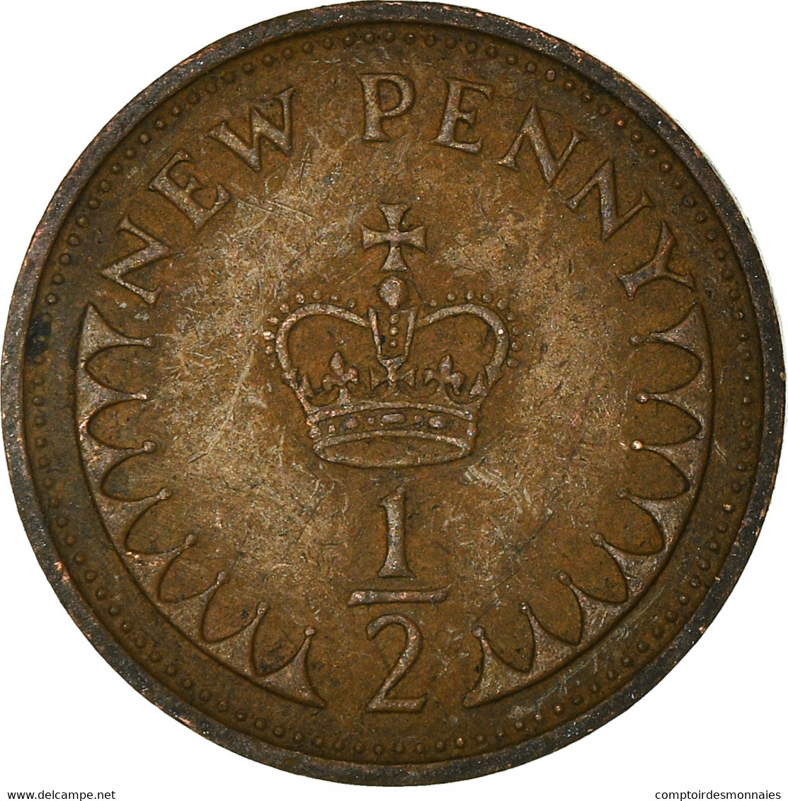 Monnaie, Grande-Bretagne, 1/2 New Penny, 1971 - 1/2 Penny & 1/2 New Penny