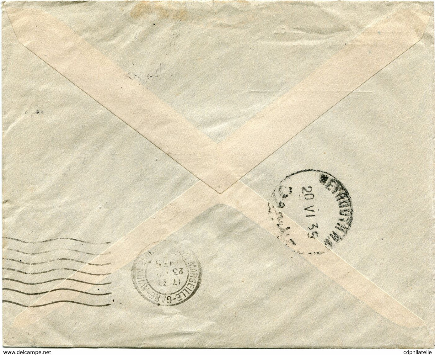 GRAND LIBAN LETTRE PAR AVION AVEC CACHET " PASSEZ L'ETE AU LIBAN " DEPART BRUMMANA 20 VI 35 POUR LA FRANCE - Storia Postale