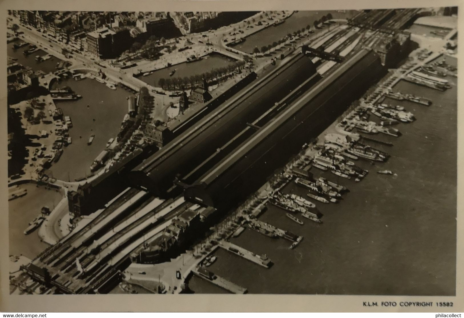 Amsterdam // KLM Luchtfoto CS En Het IJ 1946 - Amsterdam