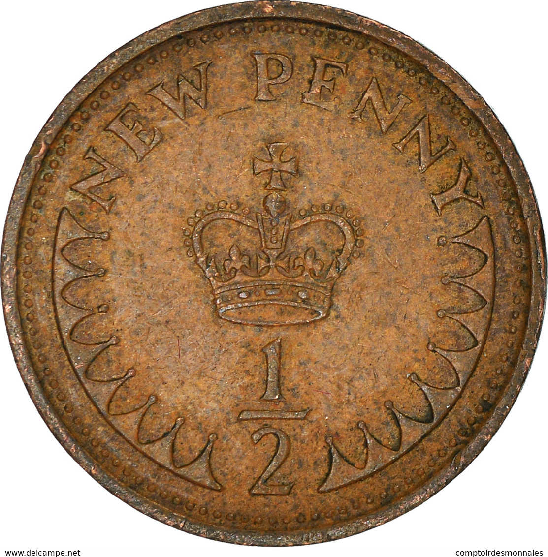 Monnaie, Grande-Bretagne, 1/2 New Penny, 1973 - 1/2 Penny & 1/2 New Penny