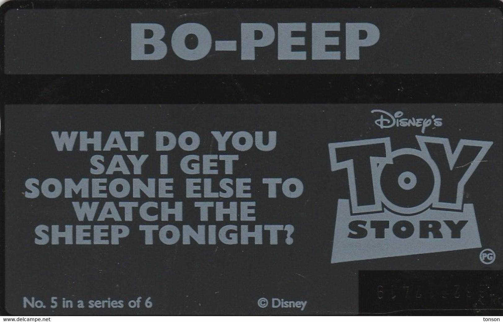 UK, BTA-152, Disney's Toy Story (5) - Bo-Peep, 2 Scans   CN : 662B - BT General Issues