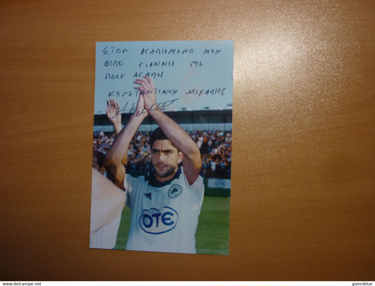 Michalis Konstantinou Panathinaikos Greek Cypriot Football Soccer Original Signed Autograph Photo - Authographs