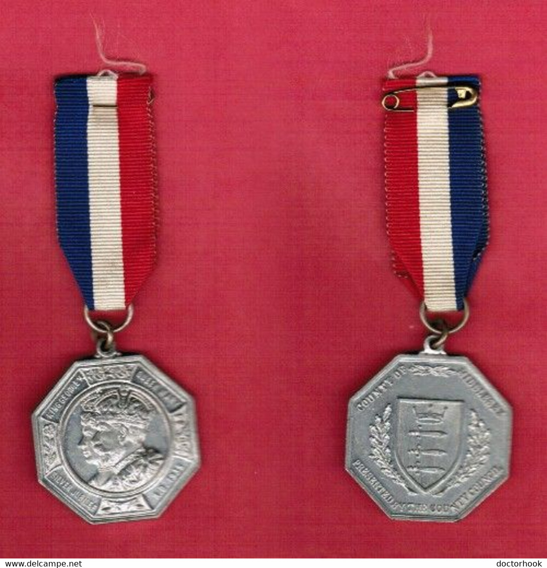 GREAT BRITAIN   1935 KING GEORGE V SILVER JUBILEE MEDAL---MIDDLESEX COUNTY (T-124) - Adel