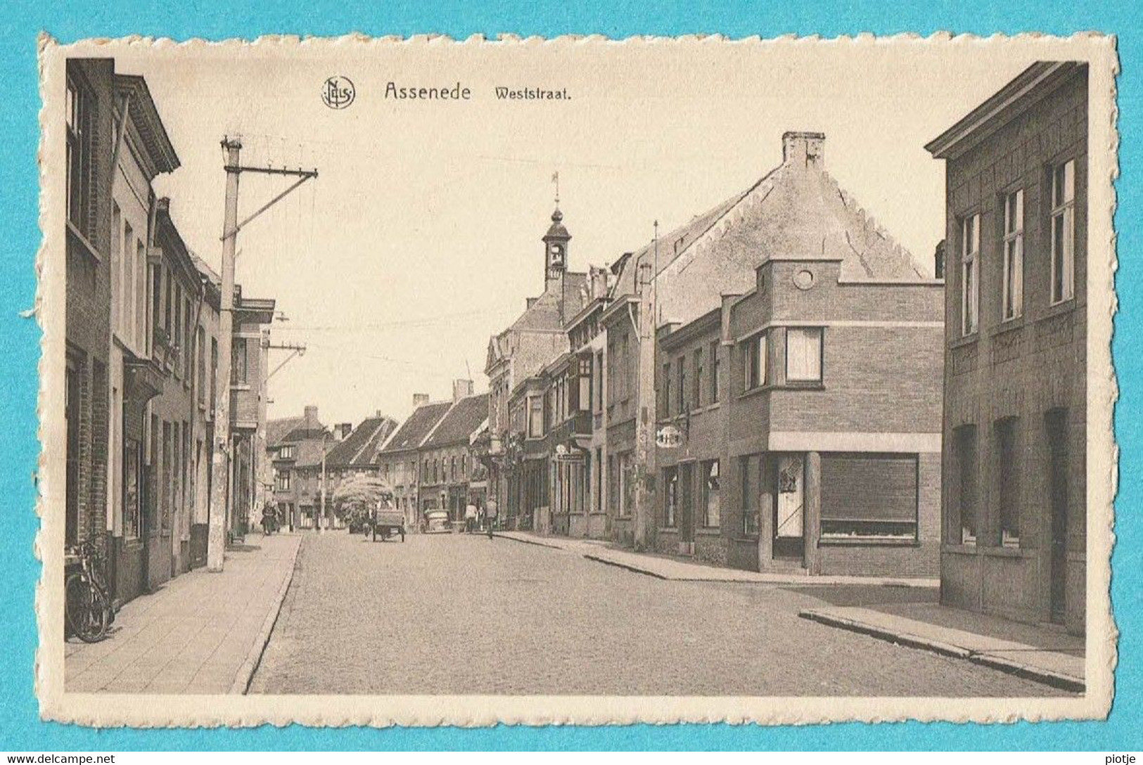 * Assenede (Meetjesland - Oost Vlaanderen) * (Nels, Drukkerij Schietse - De Vriese) Weststraat, Straatzicht, Rare, Old - Assenede