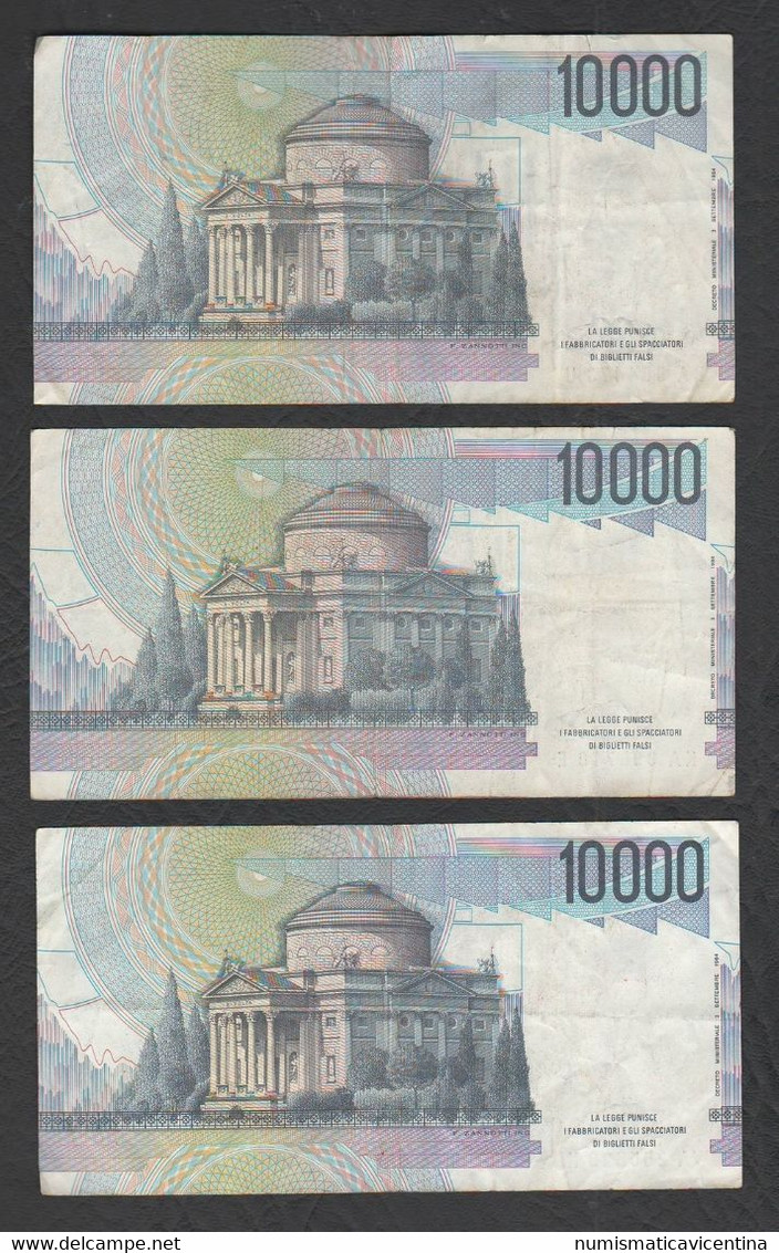 ITALIA 3 X Diecimila Lire Volta Italie 10000 10.000 Lire Repubblica Italiana Italy - 10.000 Lire