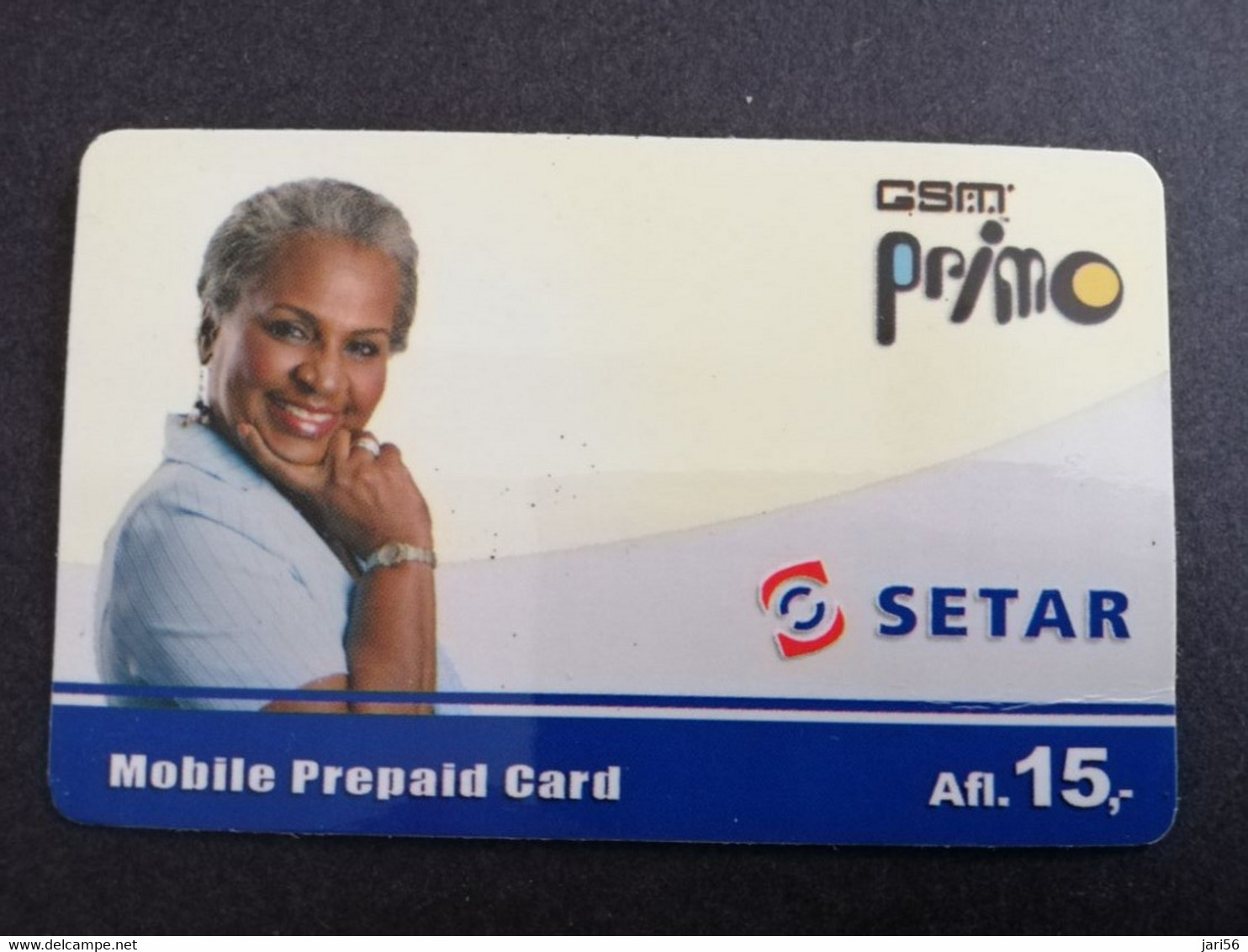 ARUBA PREPAID CARD  GSM PRIMO  SETAR  LADY/WOMAN         AFL 15,--    Fine Used Card  **8788** - Aruba