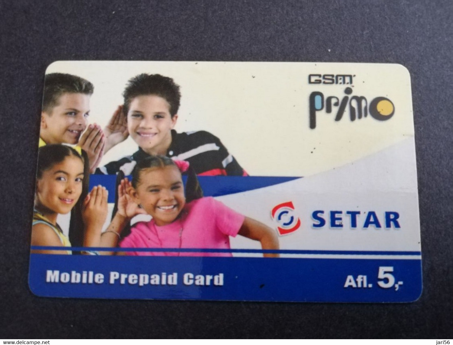 ARUBA PREPAID CARD  GSM PRIMO  SETAR  4 KIDS          AFL 5,--    Fine Used Card  **8789** - Aruba