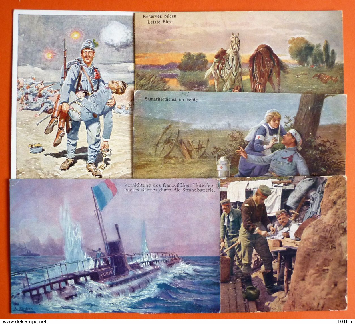 MILITARIA - WAR 1914-18 , LOT 5 OLD POSTCARDS K.u.K. - Weltkrieg 1914-18