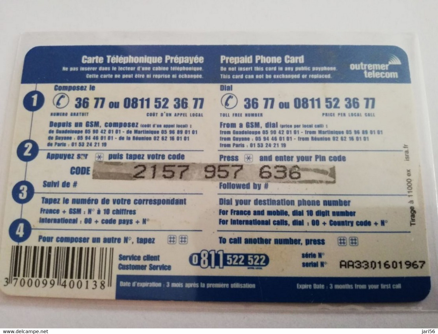Caribbean Phonecard St Martin French   BONNE FETE MAMAN /YELLOW 3€ TIRAGE 11000  **8795 ** - Antillen (Französische)