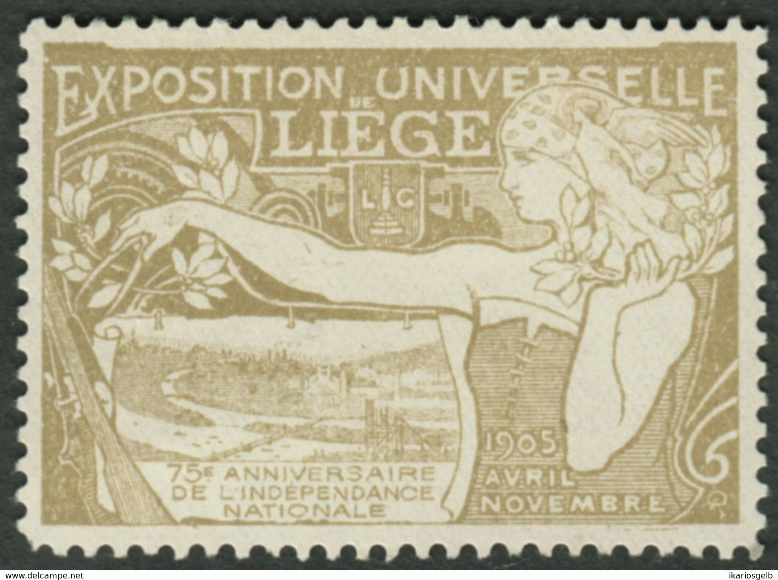 Belgie Belgique Liege Luik Lüttich 1905 " Exposition Universelle Intern. " Vignette Cinderella Reklamemarke Sluitzegel - Erinnofilia