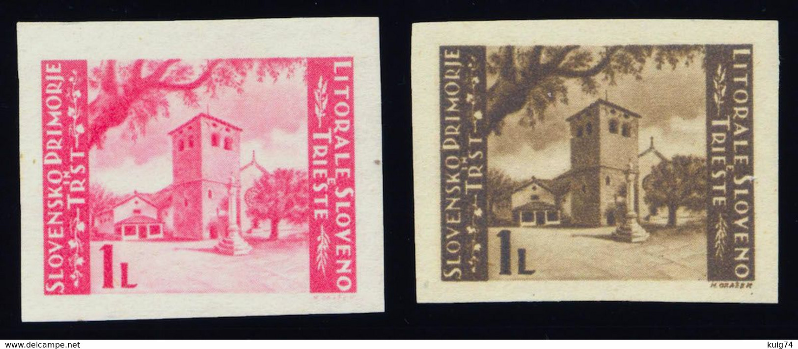 1946 LITORALE SLOVENO "CATTEDRALE DI SAN GIUSTO TRIESTE" NON EMESSI N.60A/60B NUOVI** INTEGRI SPLENDIDI - MNH LUXUS - Jugoslawische Bes.: Slowenische Küste