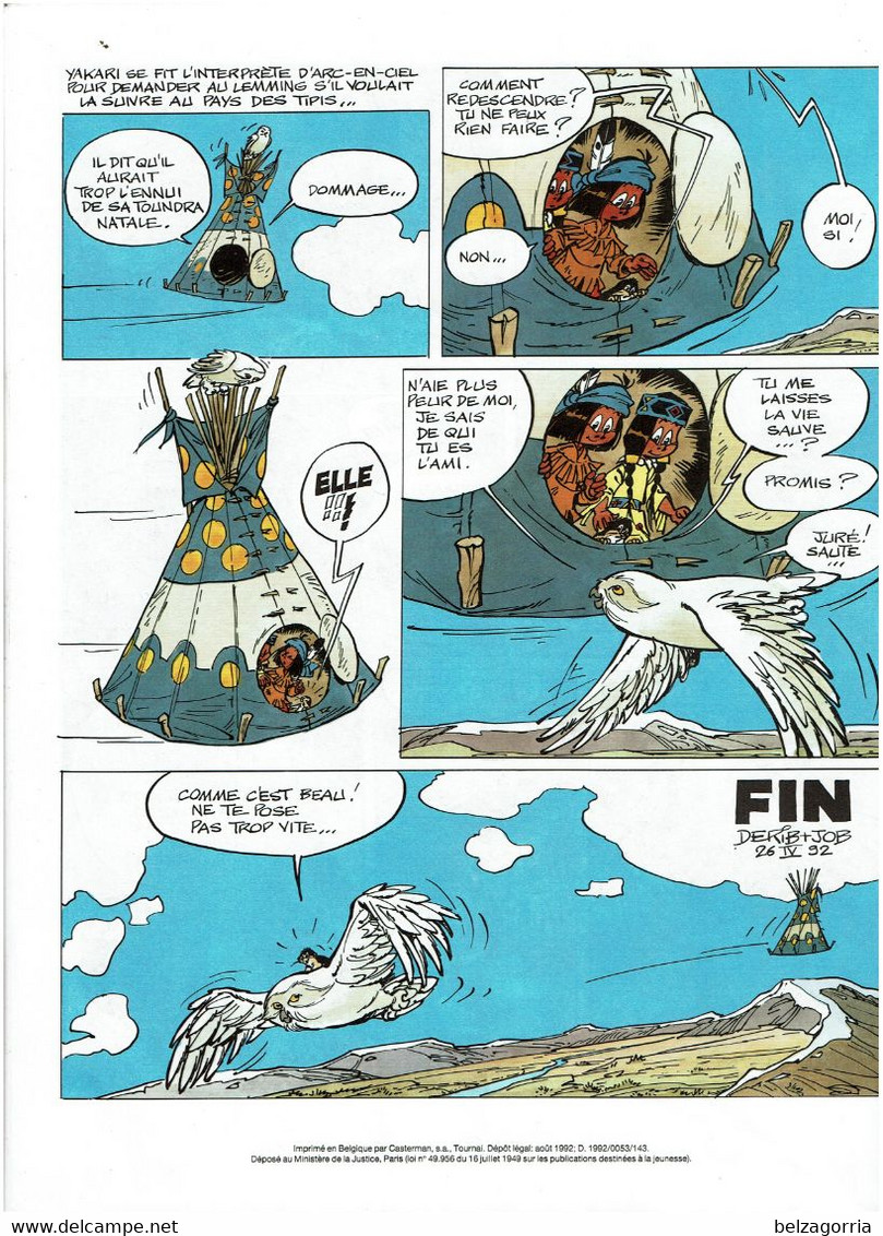 AKARI  L' OISEAU DE NEIGE  - N°18 -  DERIB + JOB  -    Casterman 1992 - VOIR SCANS - Yakari