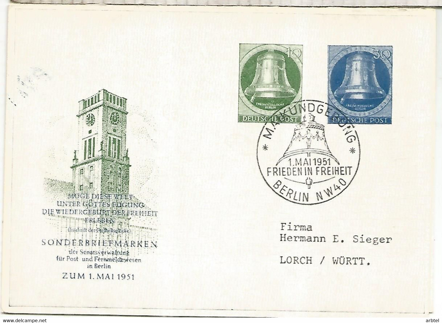 ALEMANIA MAKUNDGERUNG 1951 ENTERO POSTAL STATIONERY CARD - Privatpostkarten - Gebraucht