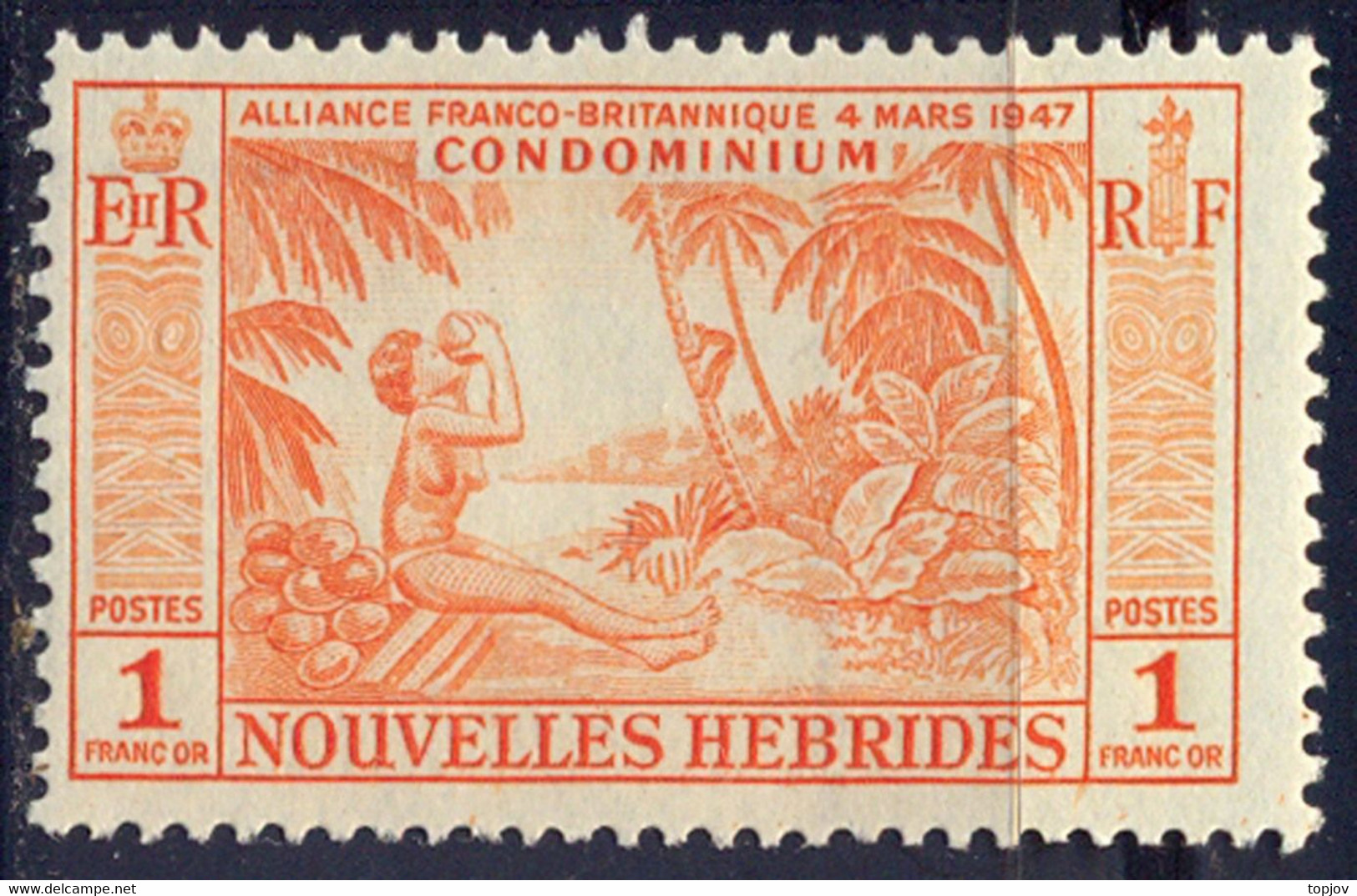 NEW HEBRIDES FRANCE - Coconut Harvest (Cocos Nucifera) FOOD - **MNH - 1957 - Nuevos