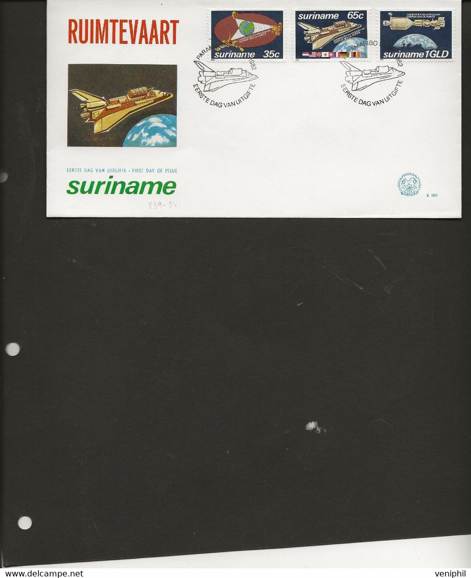 SURINAM - LETTRE FDC AFFRANCHIE SERIE ESPACE -OBLITERATION ILLUSTREE 1982 - Suriname