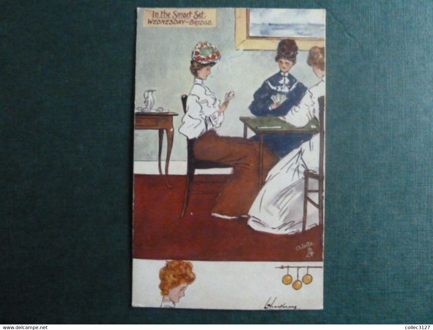 B3 - Oilette Tuck & Sons : Illustrateur Lance Thackeray - In The Smart Set - Wednesday Bridge - Cartes à Jouer