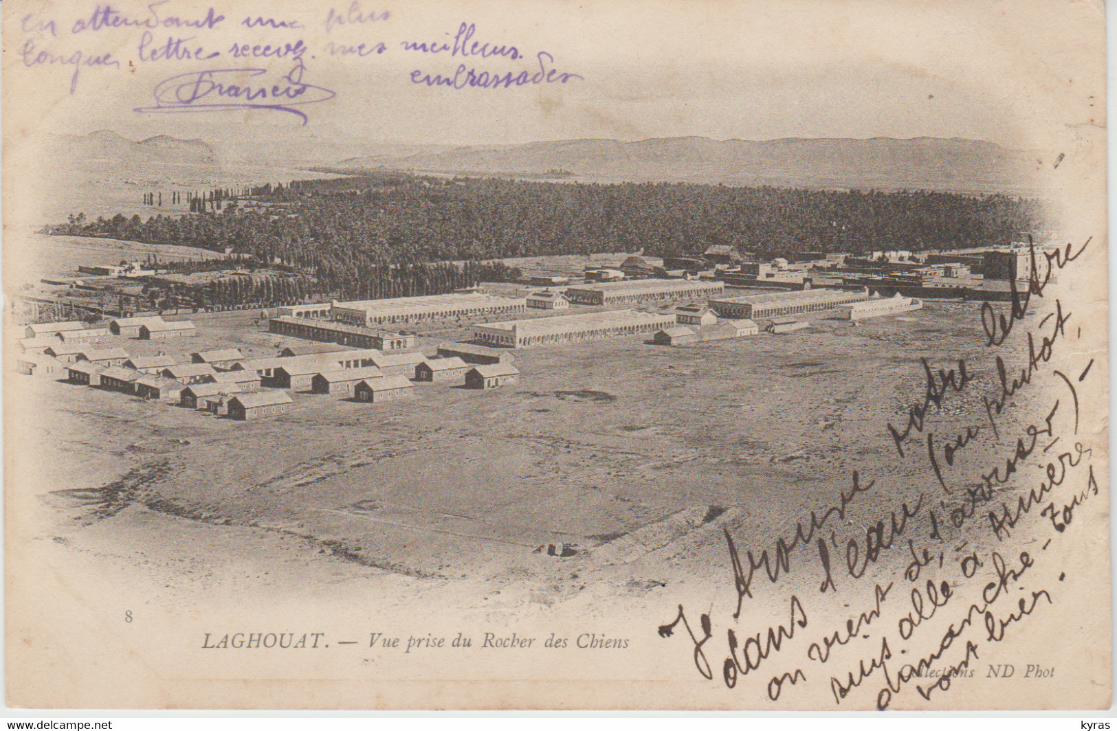 ALGERIE. LAGHOUAT. Vue Prise Du "Rocher Des Chiens " ( Militaria :camp Militaire) - Laghouat