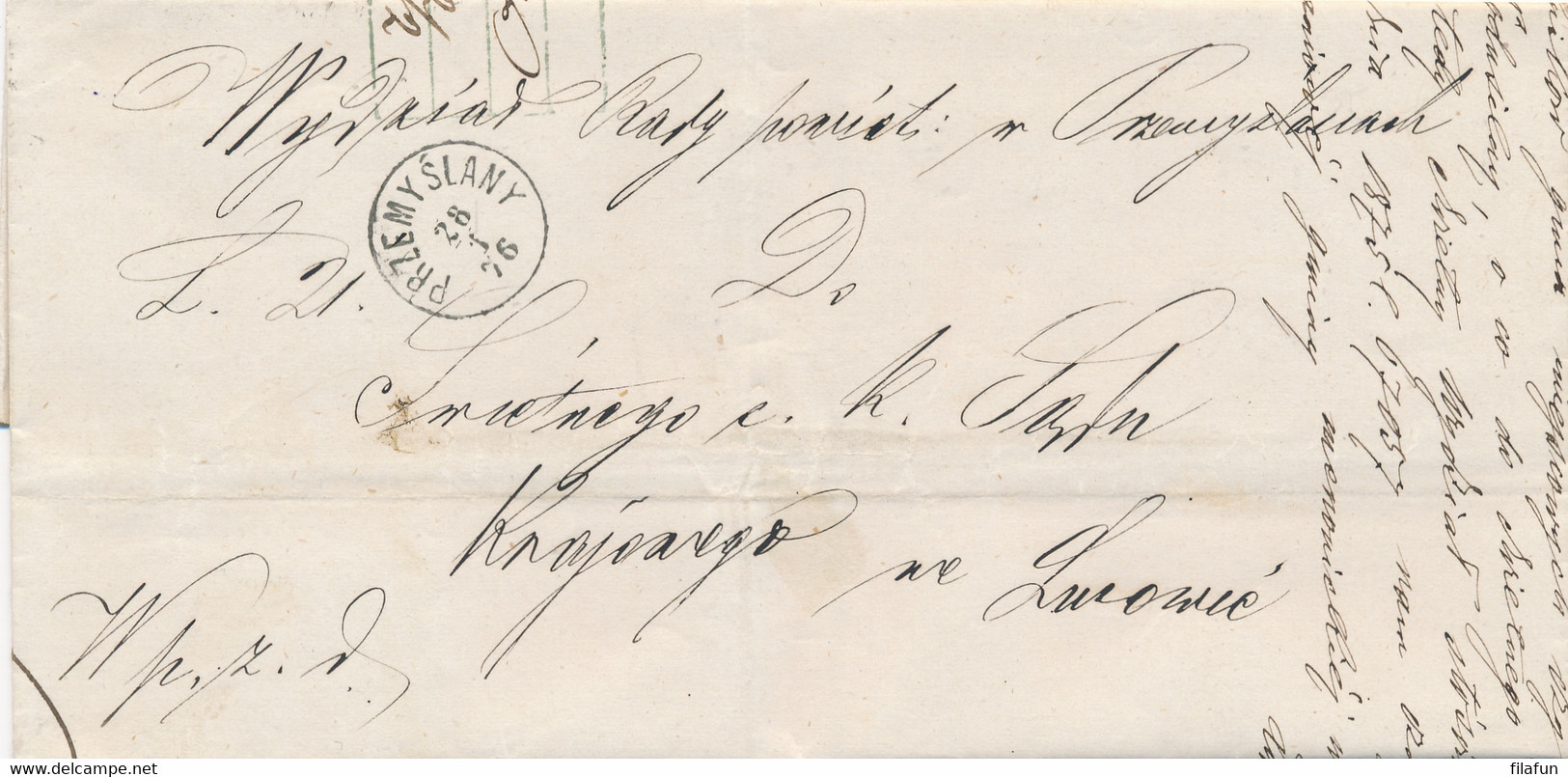 Österreich / Ukraine - 1876 - Folded Cover From PRZEMYSLANY To Lemberg - Briefe U. Dokumente