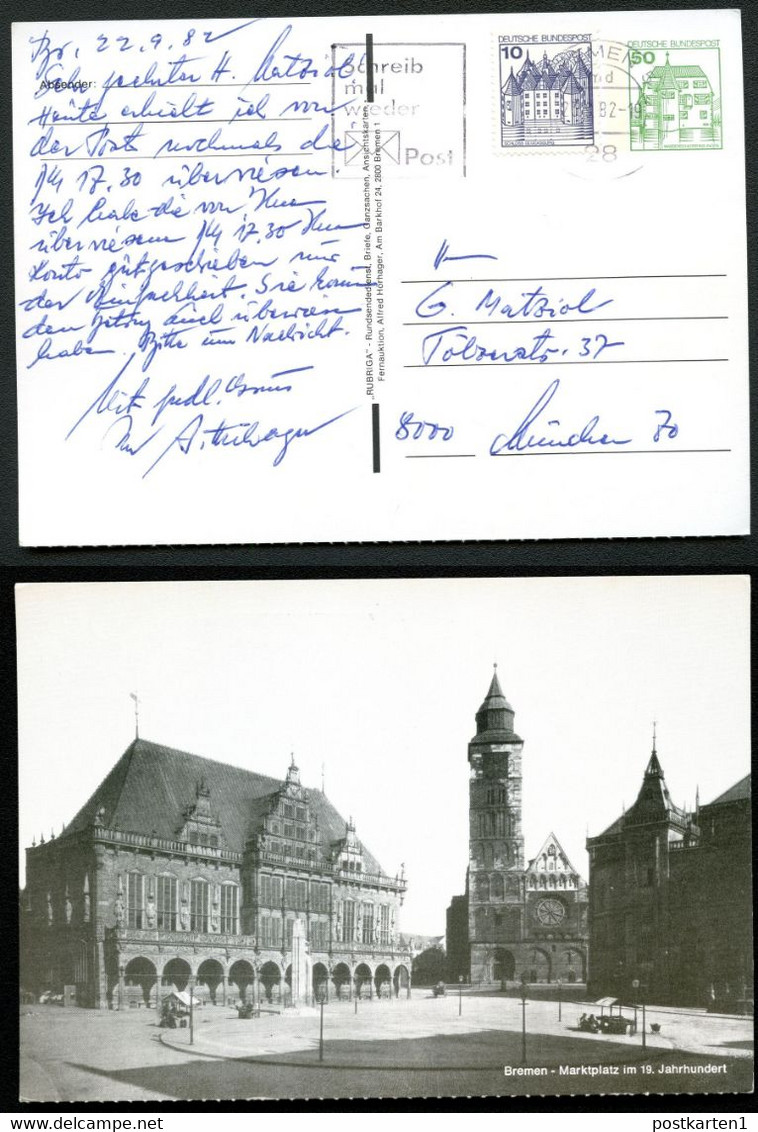 Bund PP104 B2/005-I MARKTPLATZ BREMEN 1900 Gebraucht 1982 - Privatpostkarten - Gebraucht