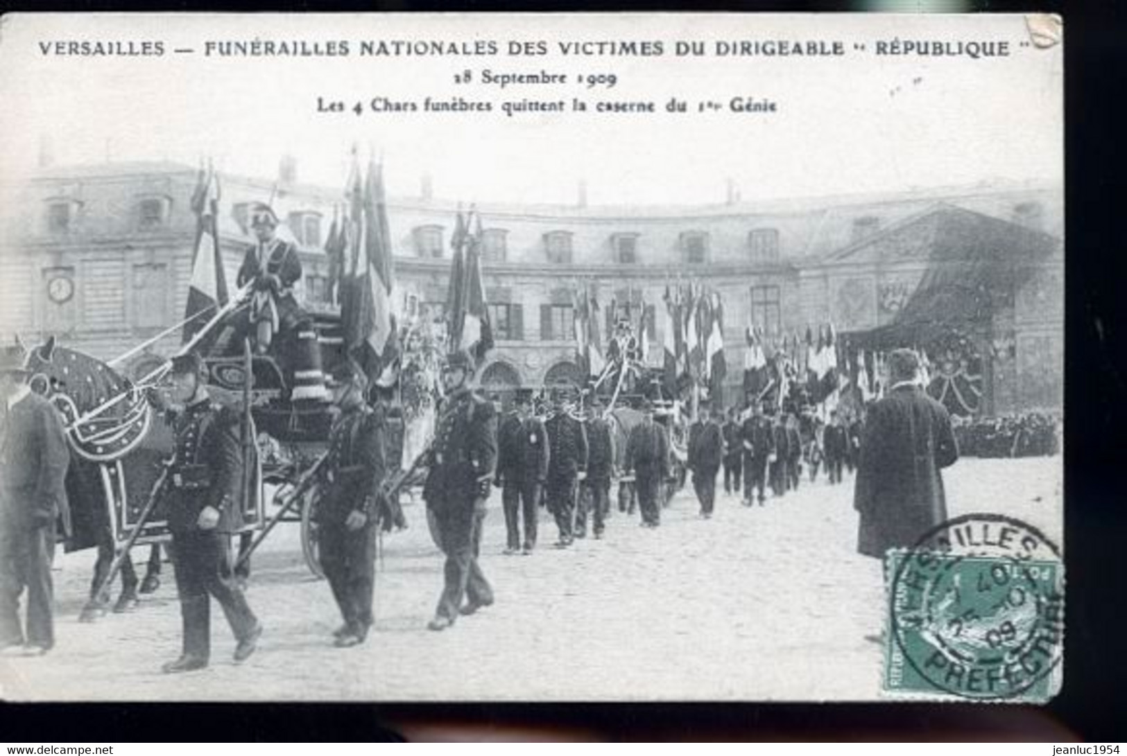 VERSAILLLES CATASTROPHE DU REPUBLIQUE FUNERAILLES PHOTO CARTE - Dirigeables