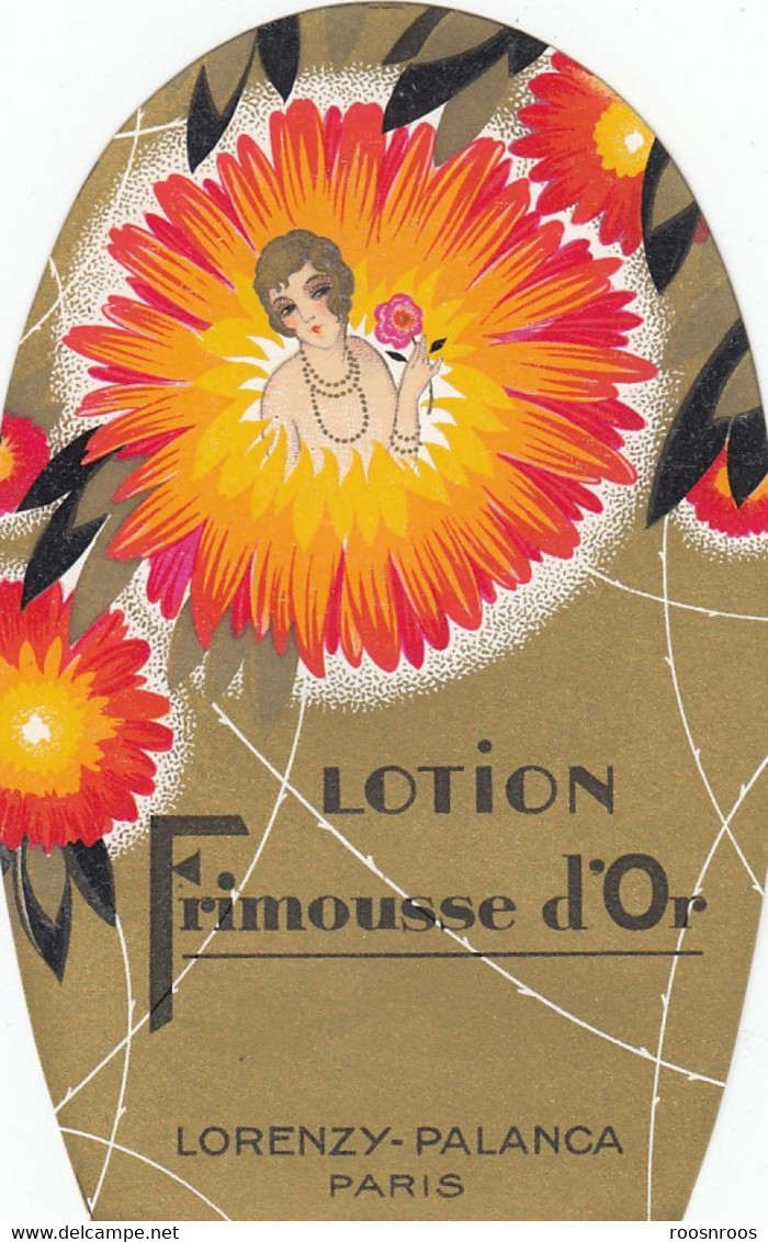 ETIQUETTE  LOTION FRIMOUSSE D'OR - LORENZY-PALANCA  PARIS  - PERFUME LABEL - Etiquettes