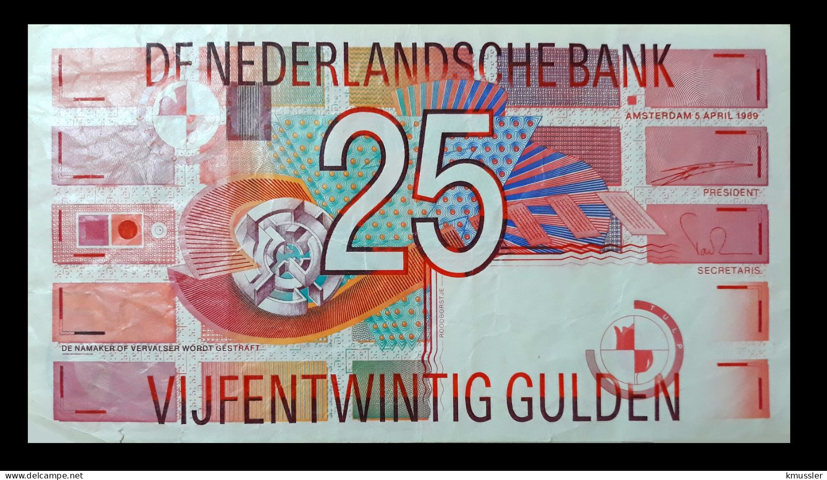 # # # Banknote Niederlande (Netherlands) 25 Gulden 1989 # # # - 25 Florín Holandés (gulden)