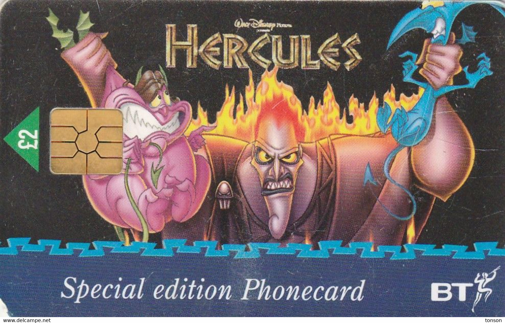 UK, BCC-119B, Hercules 6 - Hades, Pain And Panic, Disney, 2 Scans.   Chip : GEM2 (Red)   Please Read - BT Generale