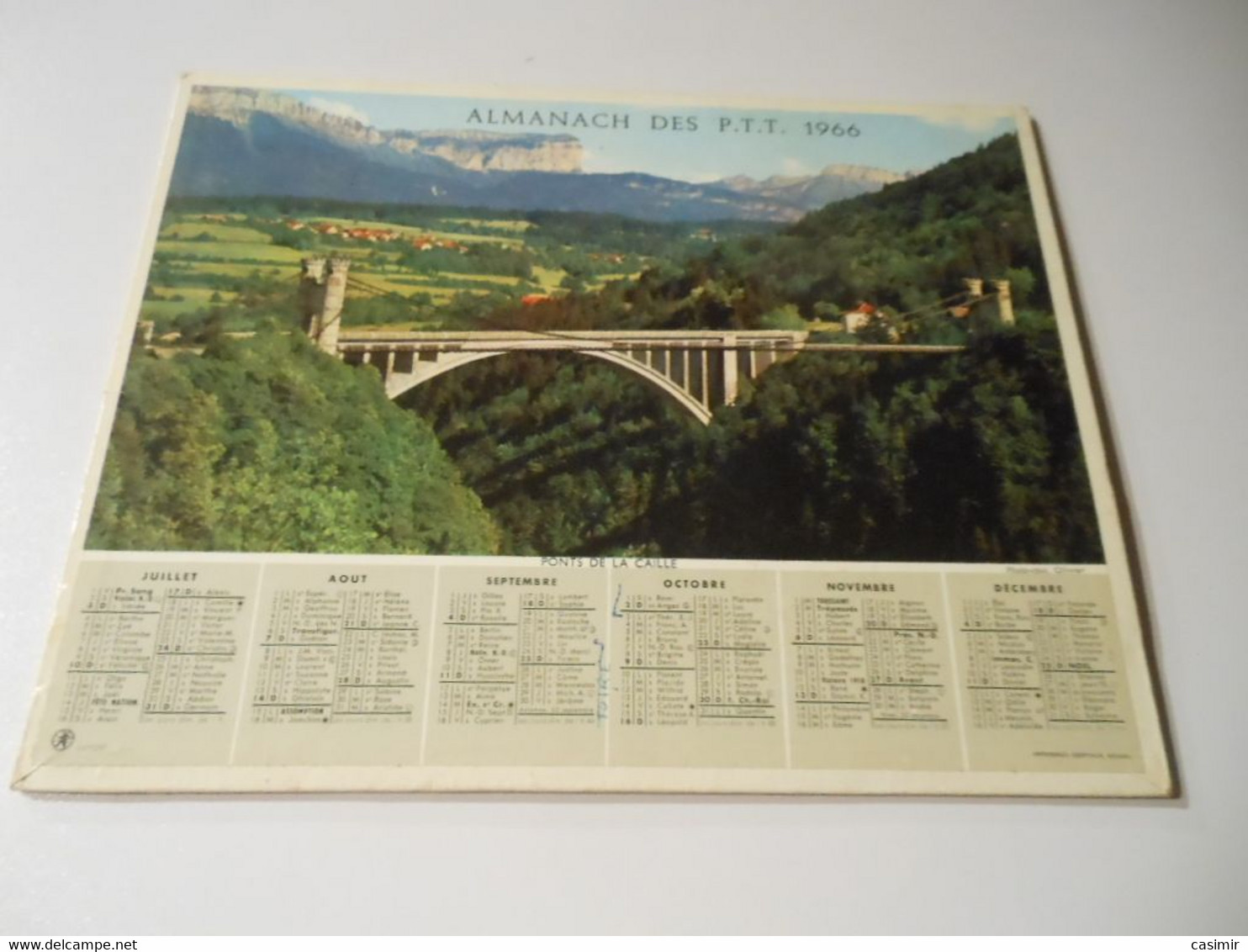 CA002 - Calendrier De 1966 - Almanach Des PTT - Petit Port Le Drammont / Ponts De La Caille - Grand Format : 1971-80